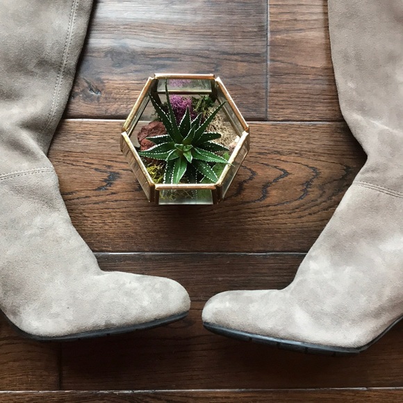 Bandolino suede leather gray fringe high boots - Picture 6 of 8